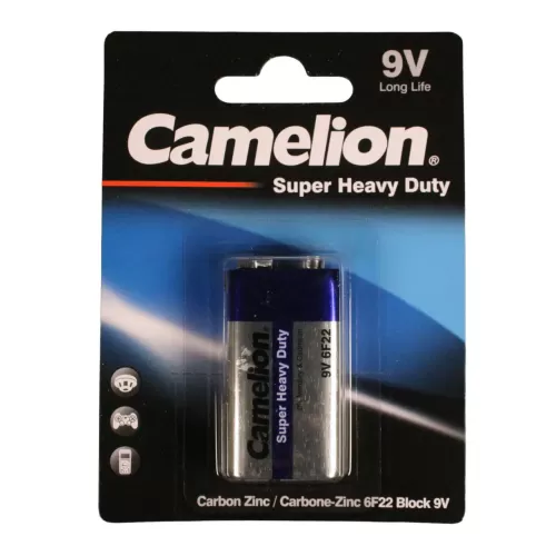 9V 6F22 Super Heavy Duty CZ Battery from Camelion
