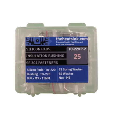 TO-220 Silicone Pad Transistor Assembly Kit - THS-TO-220-P-2 - Pack of 25 TO-220 Silicone Pad Transistor Assembly Kit - THS-TO-220-P-2 - Pack of 25