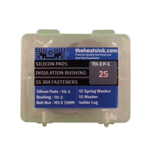TO-3 Silicone Pad Transistor Assembly Kit - THS-TO-3-P-1 - Pack of 25